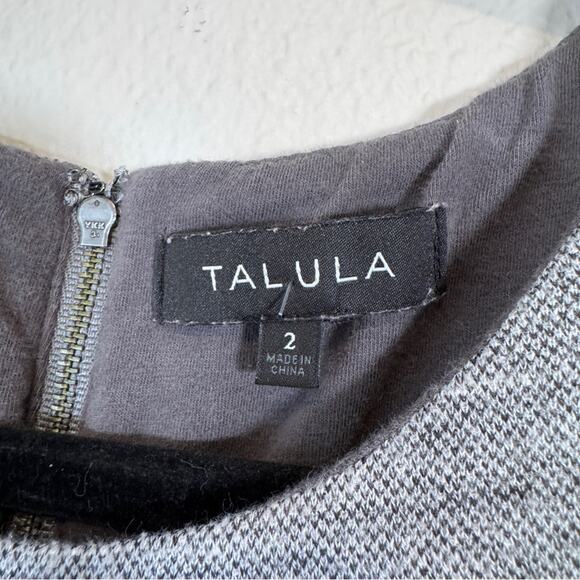 Talula Aritzia Grey Fit & Flare Mini Dress Women 2 Preppy Sleeveless Skater Twee - Picture 9 of 11
